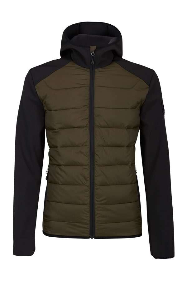 Bimaterial technical jack green multi man jacket