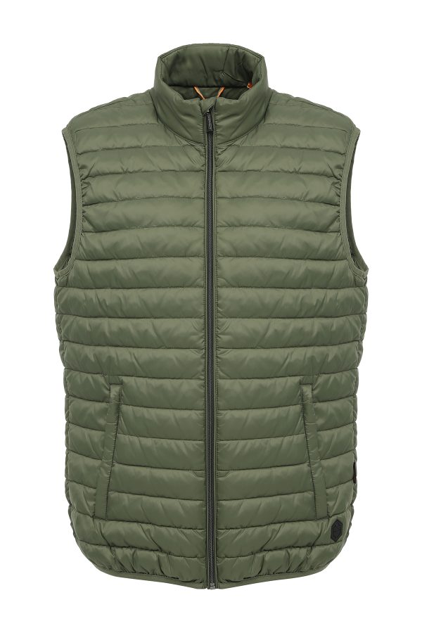 Light padded vest green man jacket