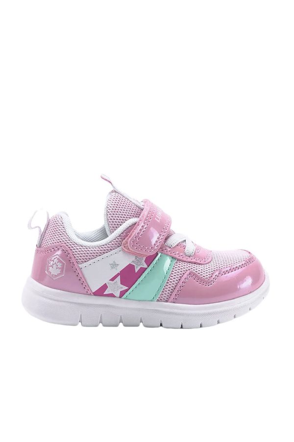 1 velcro and elastic lace pink girl basic casual boots