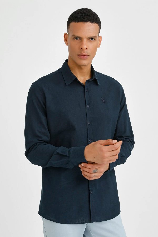 Shirt navy blue man shirt