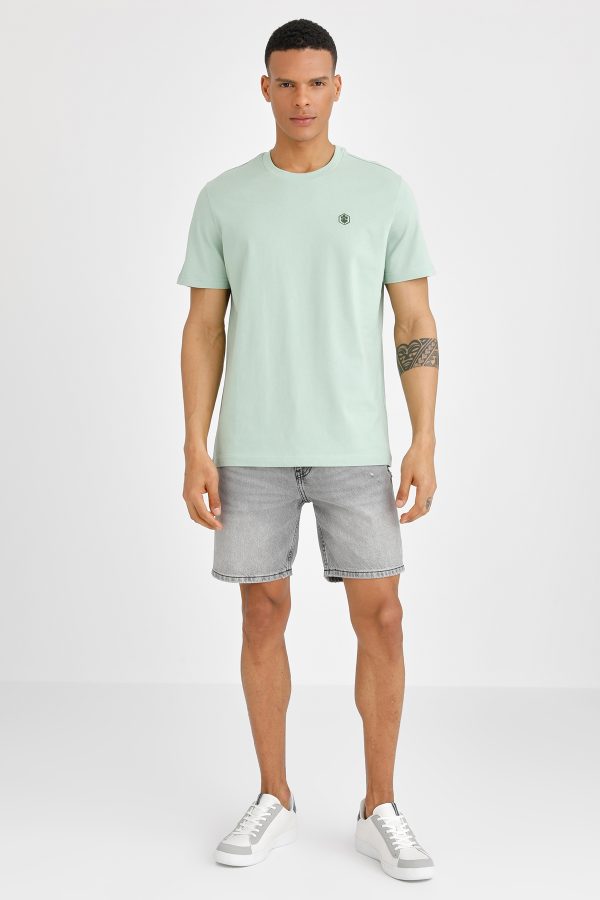 T-shirt basic small logo l green man sleeve t-sh - Image 2