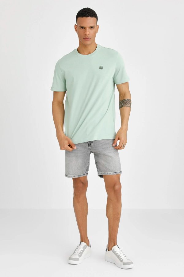 T-shirt basic small logo l green man sleeve t-sh - Image 6