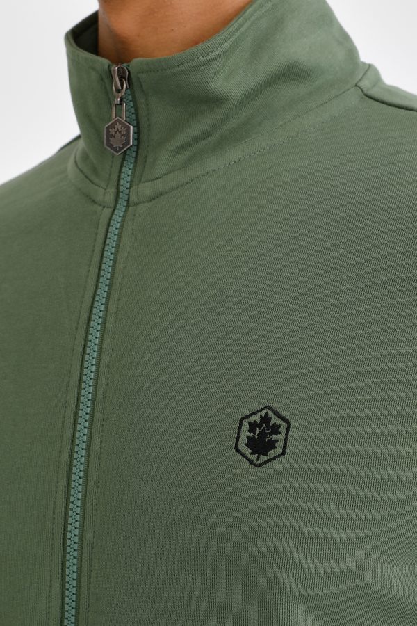 Full zip sweatshirt basic army green man with zipper sweatshirt - Image 5