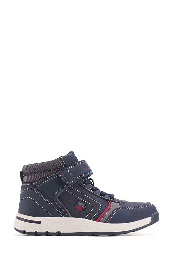 1 velcro and elastic lace navy blue boy basic casual top boots