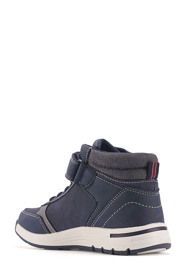 1 velcro and elastic lace navy blue boy basic casual top boots - Image 3