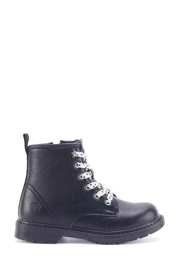 Ankle boot lace black girl comfort shoes