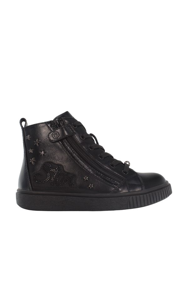 High cut lace sneaker wit black girl 776
