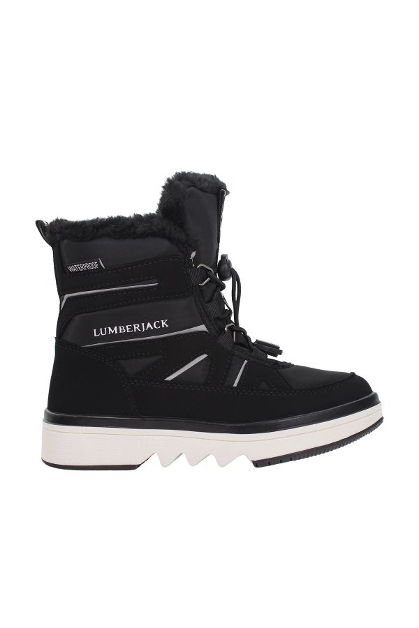 Hiking boot elastic lace black boy 776